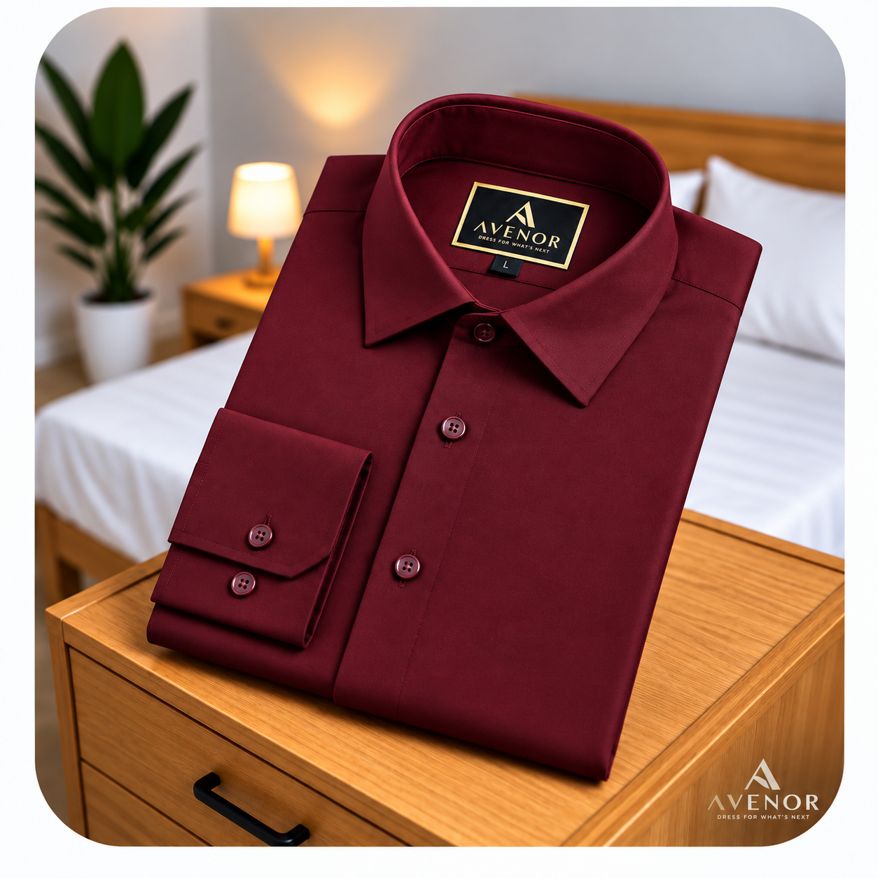 Burgundy Avenor Dress Shirt Display 7