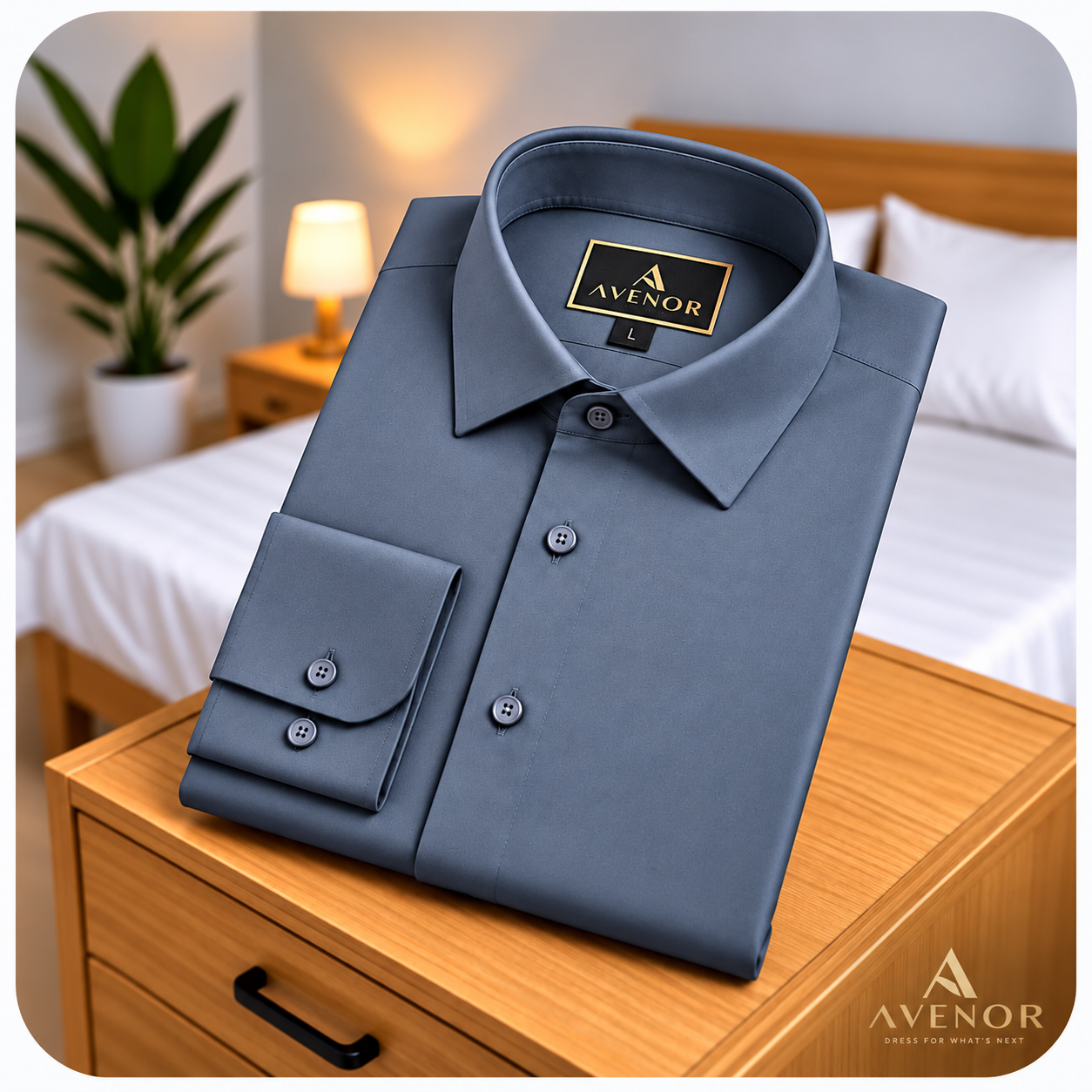 Mint Dress Shirt on Wooden Dresser 2