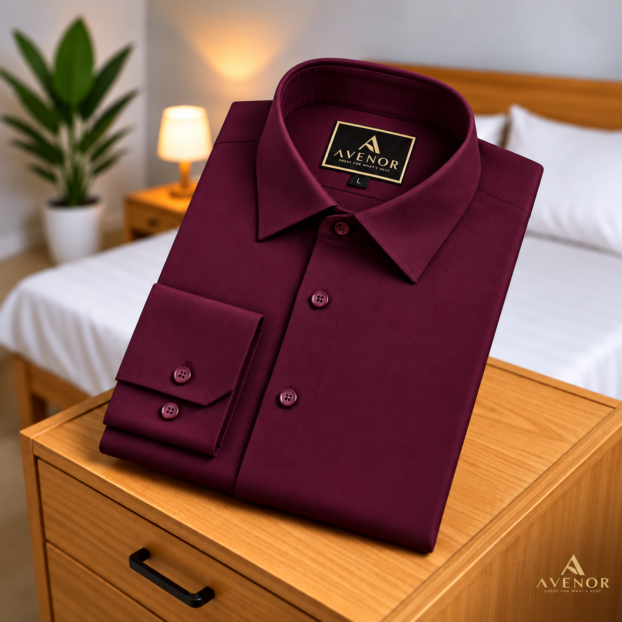 Mint Dress Shirt on Wooden Dresser 4 by 4